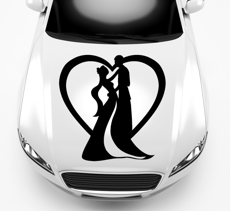 Preview: Aufkleber 15002 Hochzeit mit Herz